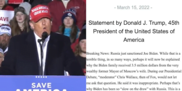 President Trump Rips Biden For Russian Sanctions Placed On Biden Family, Associates