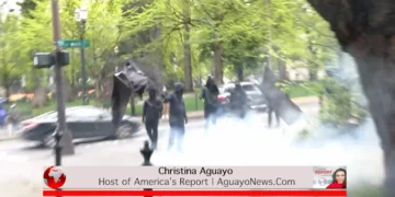 Mob Of Antifa Members Hurl Paint Filled Balloons, Smoke Grenades At Republican Campaign Event