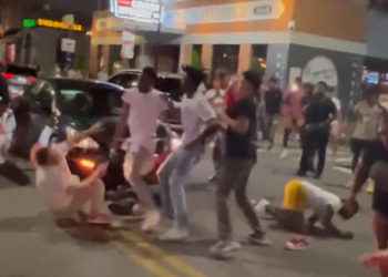 Shocking Video Shows Massive Fight Break Out In Baltimore Streets