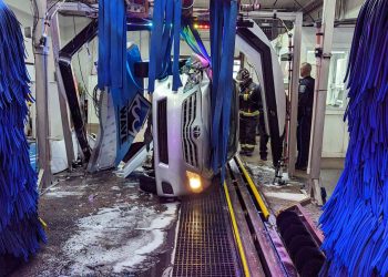 Driver Rescued After Car Flips Over Inside Car Wash
